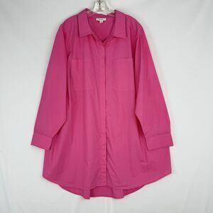 On 34th Plus Size 2x Cotton Tunic Shirt sweet berry Long Sleeve